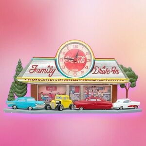 Burwood Products Vintage Coca Cola Wall Clock Retro Diner 80s MCM